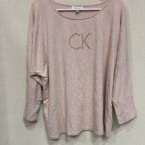 Calvin Klein Women's Blush Pink Blouse Size XL